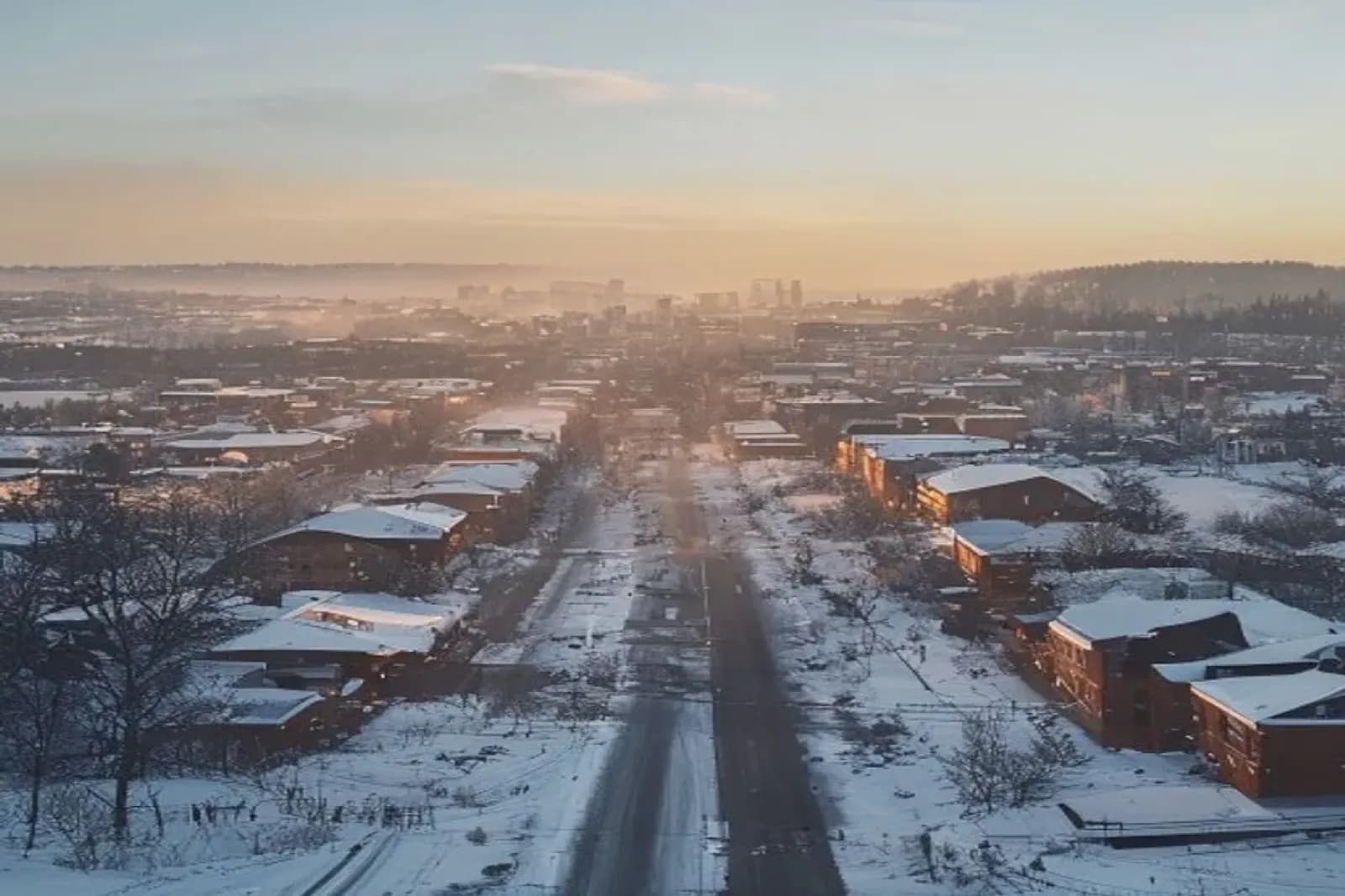 Caledon, Canada — winter cityscape with snow-covered streets and downtown, snow.ca service area.