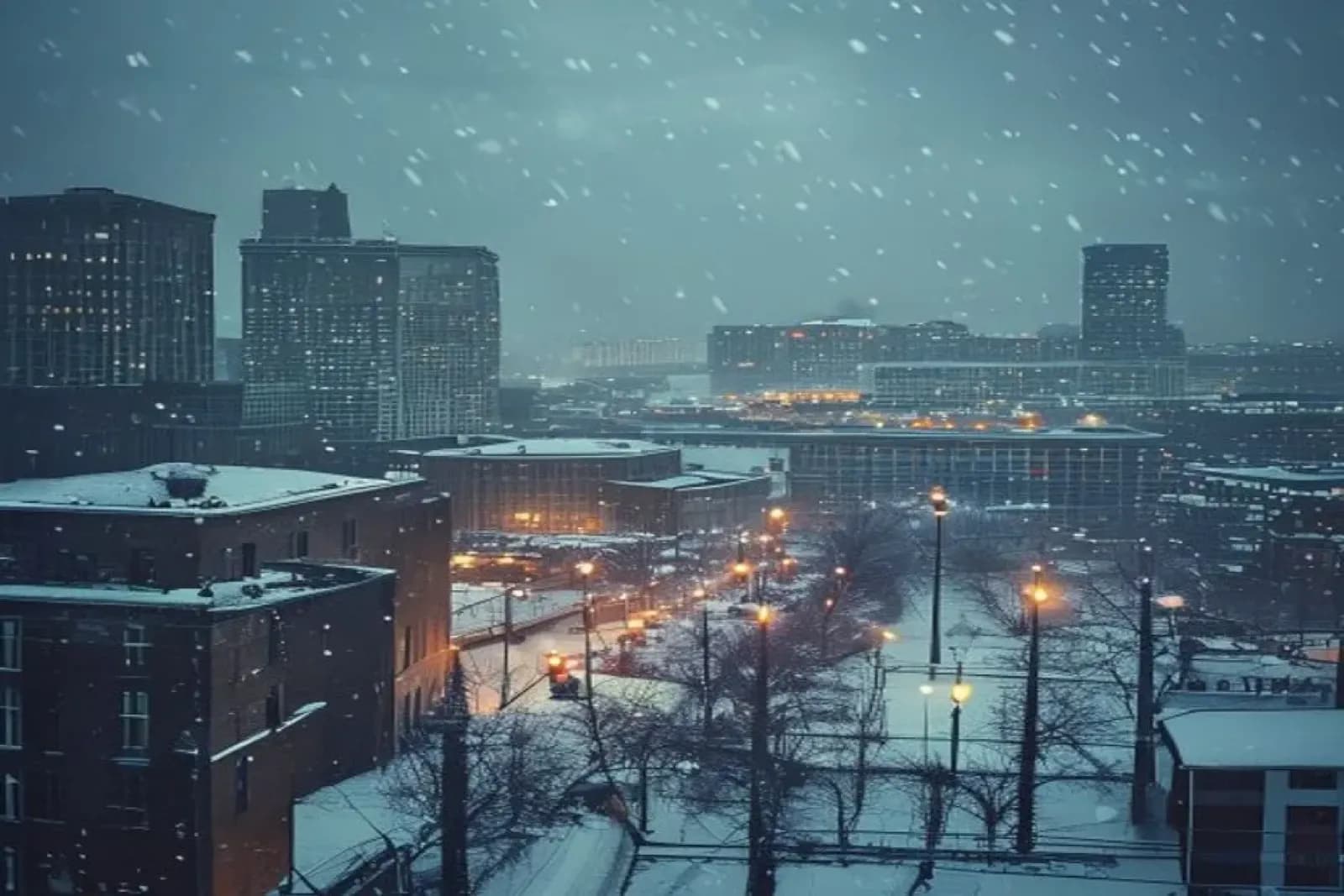 Hamilton, ON — Lake Ontario industrial city in winter, escarpment snow operations on commercial and residential properties, snow.ca service area — Canada.