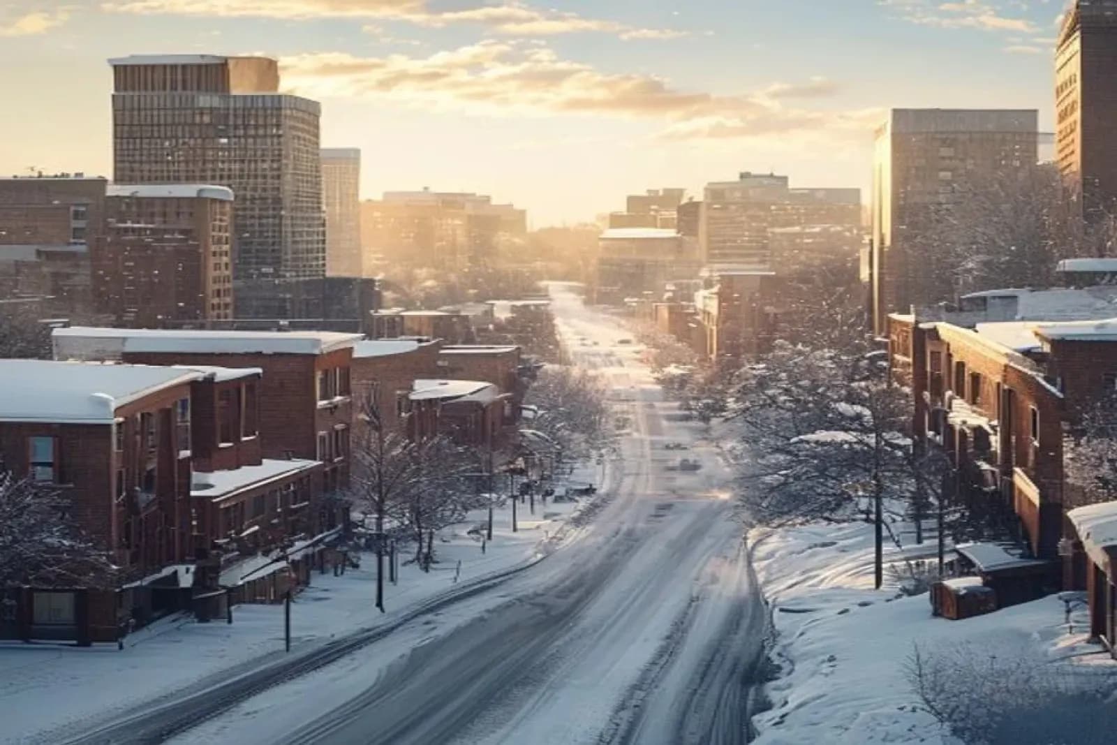 Red Deer, AB — central Alberta city in winter, prairie snowpack on commercial corridors and residential streets, snow.ca service area — Canada.