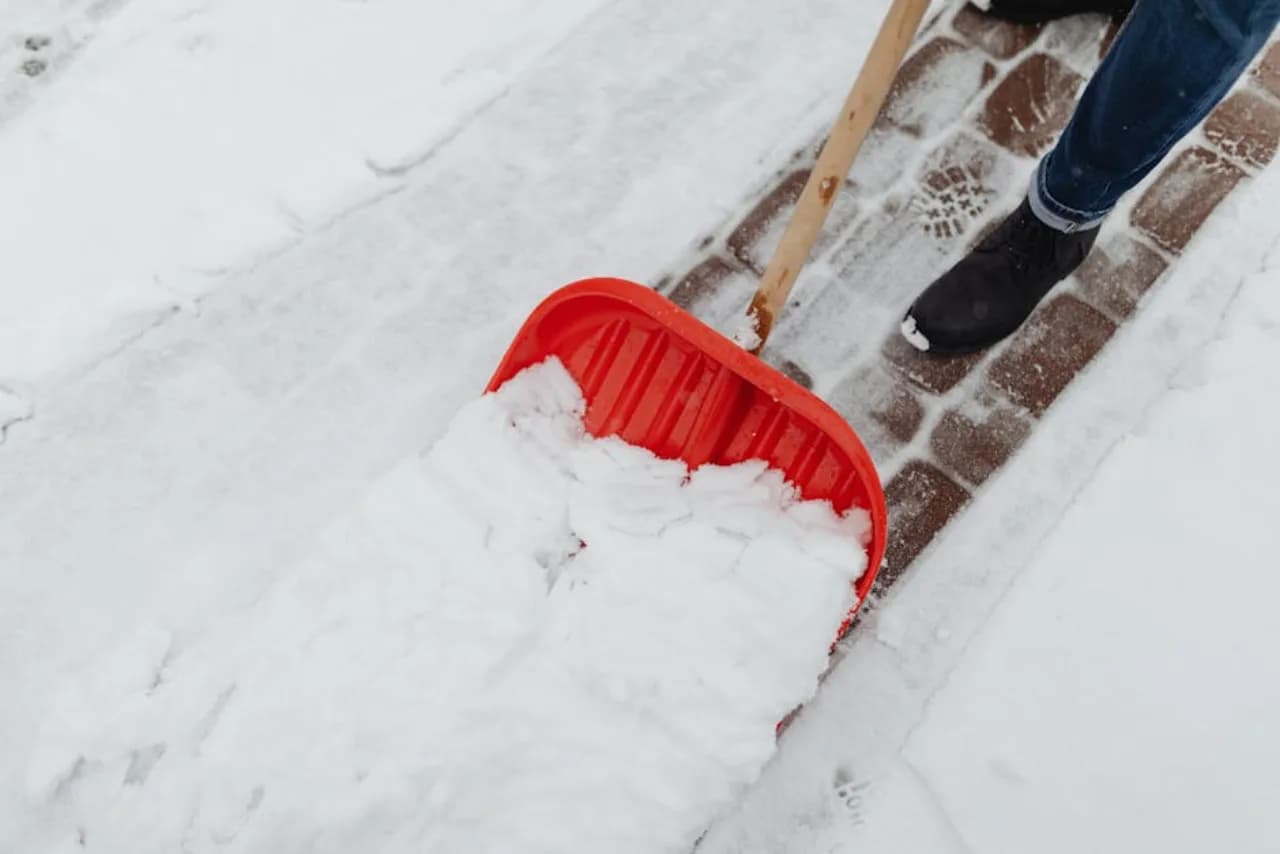 Residential snow removal on a Canadian suburban driveway at dawn — single-visit or seasonal plan.