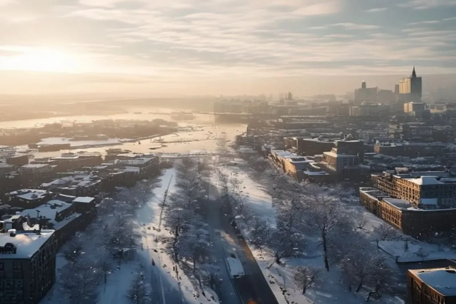 Gatineau, QC — Ottawa River winter scene, National Capital Region snow operations on bilingual service properties, snow.ca zone de service — Canada.