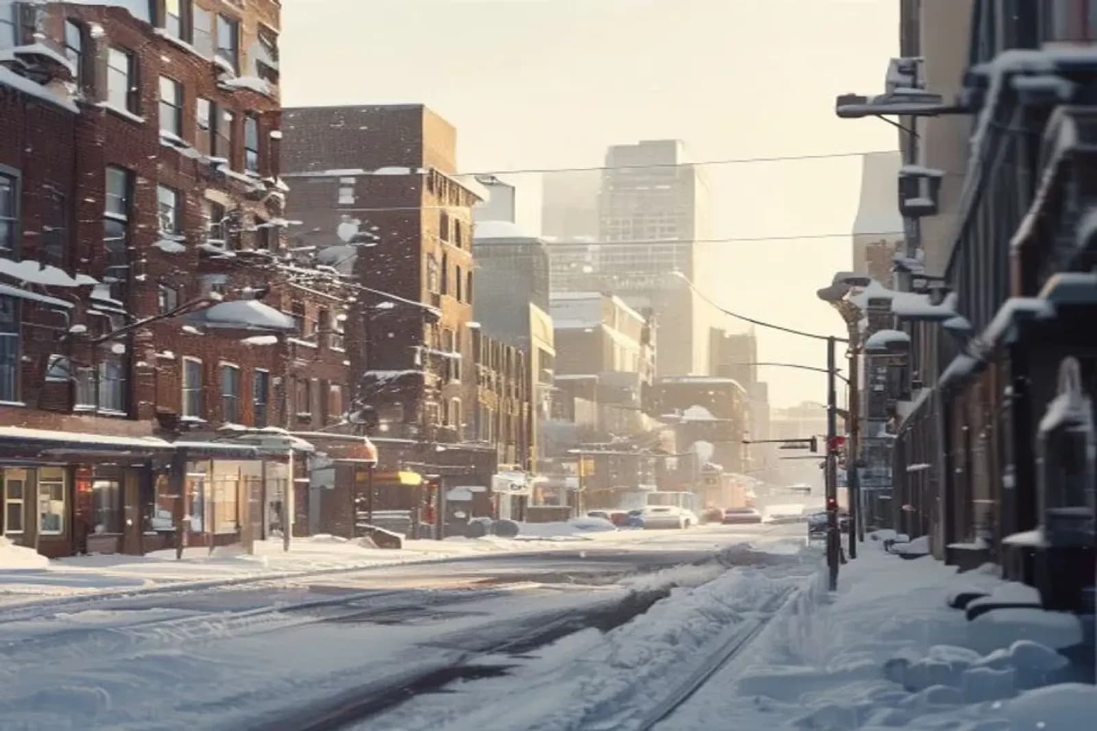 Moncton, NB — Maritime hub city in winter, Atlantic snow on commercial corridors and residential streets, snow.ca service area — Canada.