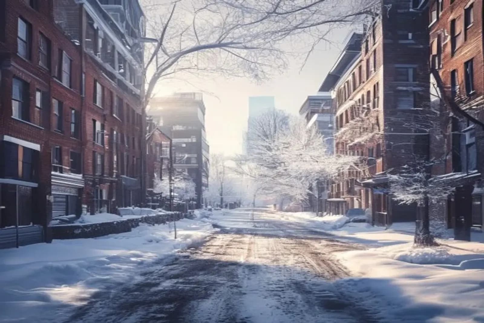 Newmarket, Canada — winter cityscape with snow-covered streets and downtown, snow.ca service area.