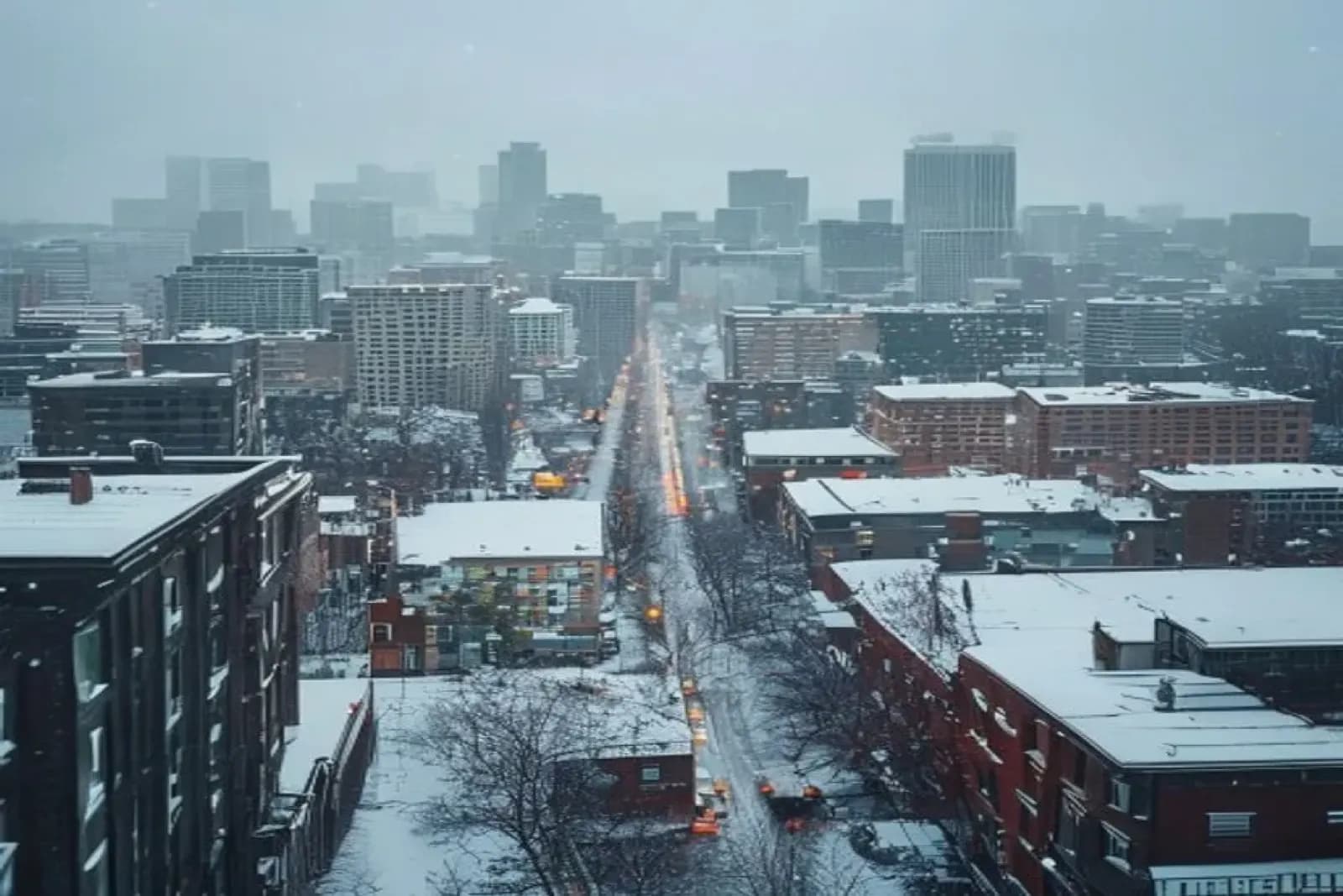 Sudbury, ON — Northern Ontario mining city in deep winter, heavy snowpack on industrial and commercial properties, snow.ca service area — Canada.